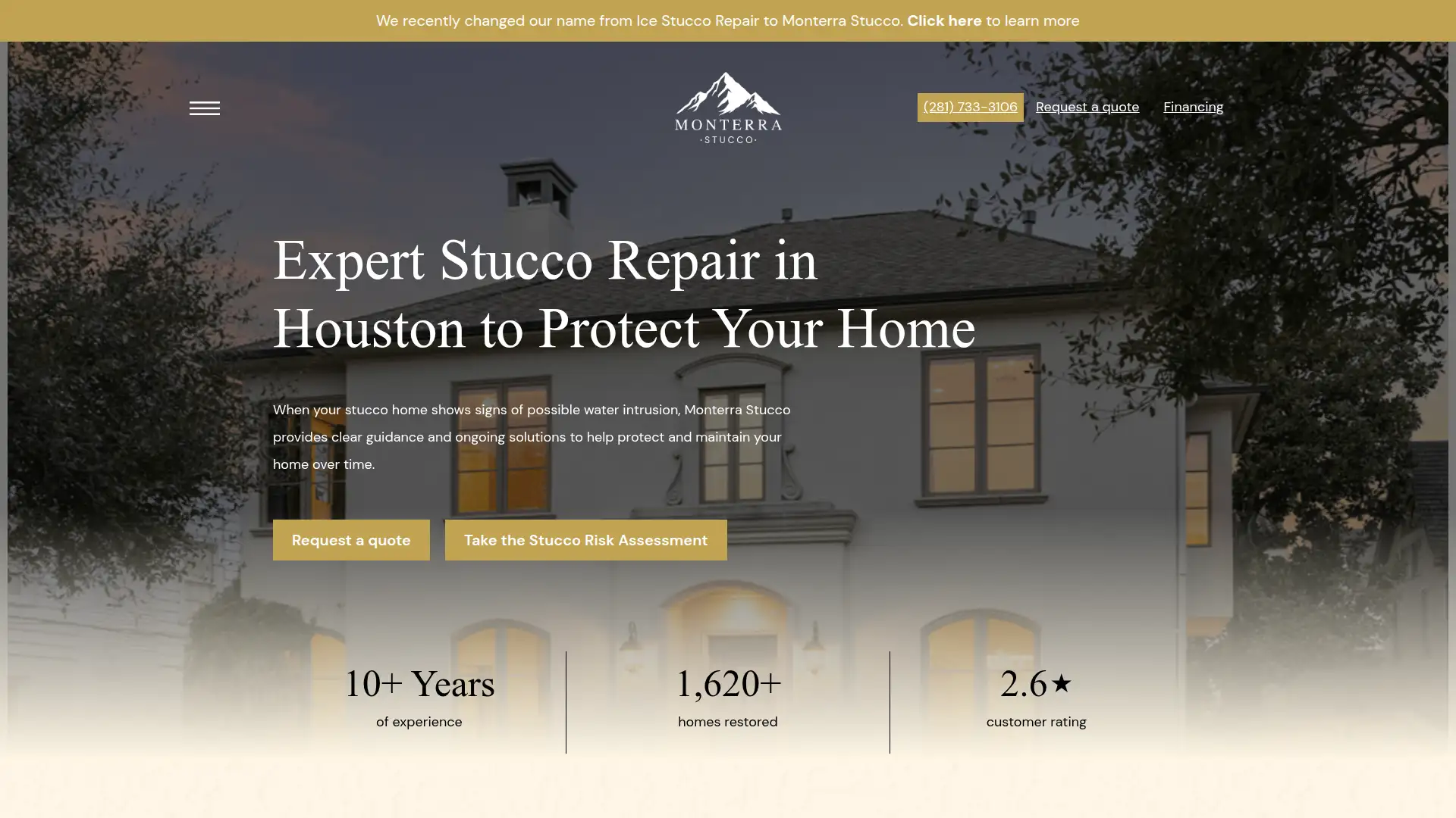 Monterra Stucco website designed by Good Agency