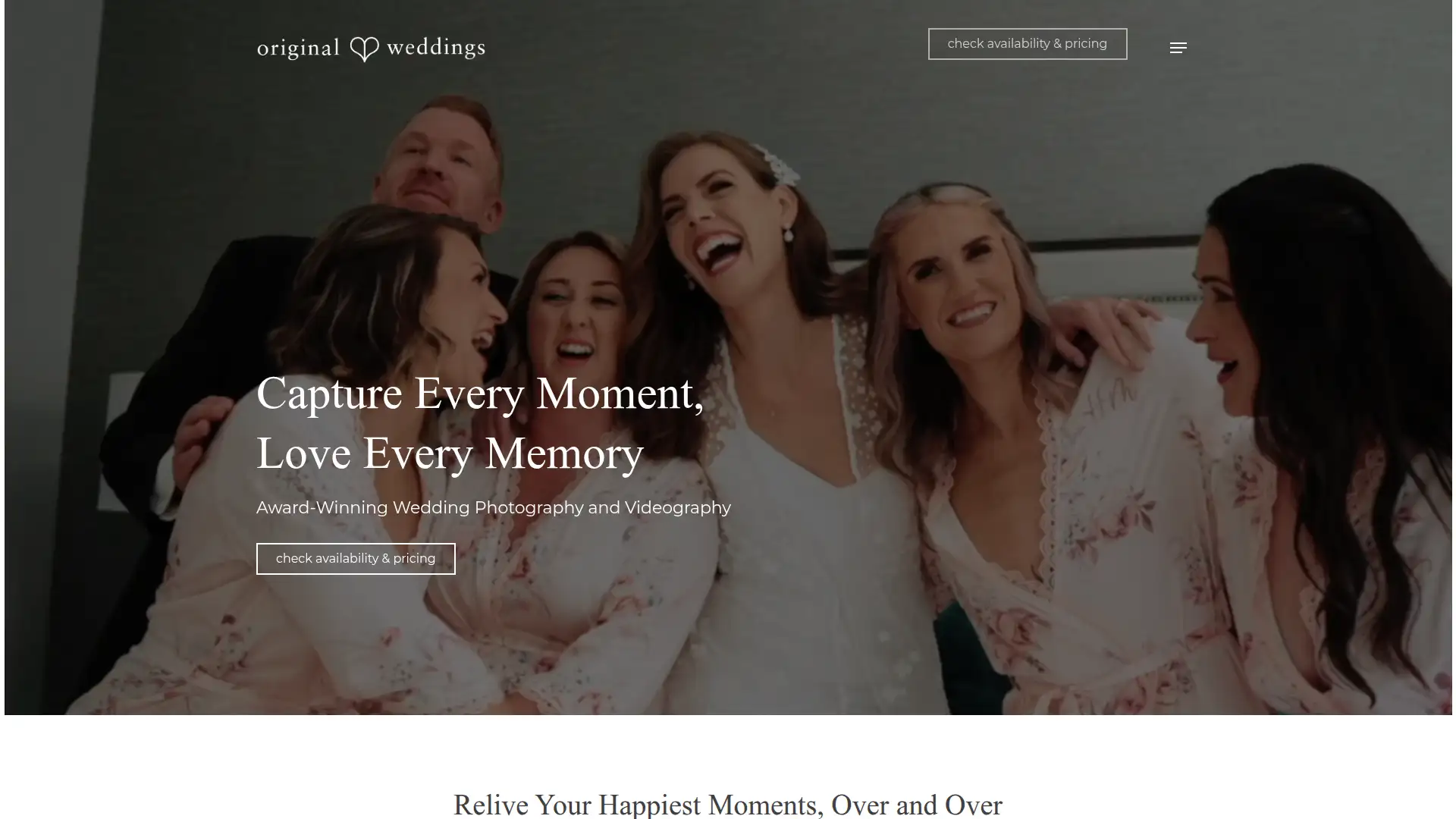 Original Weddings website designed by Good Agency