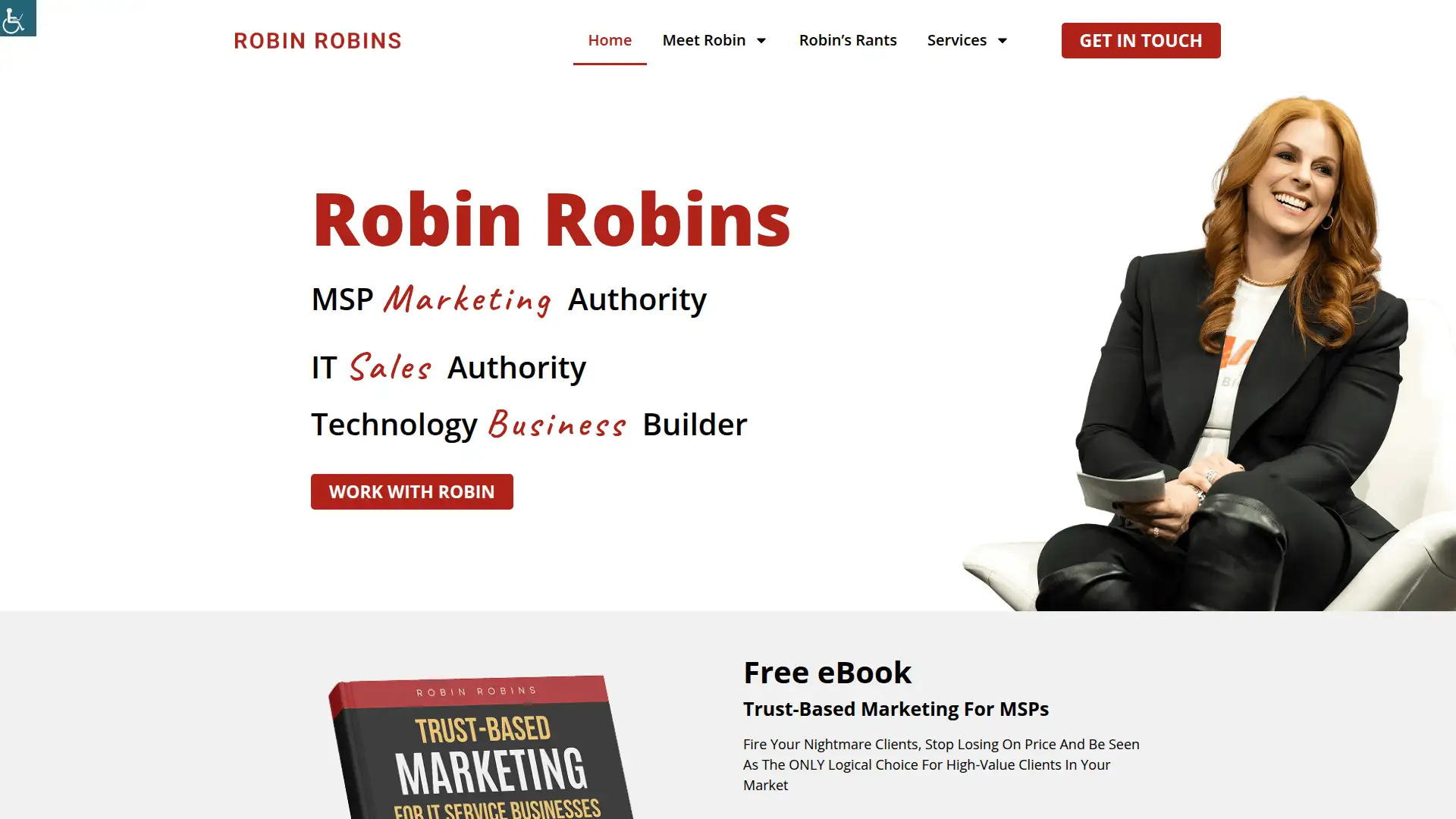 Robin Robins website designed by Good Agency