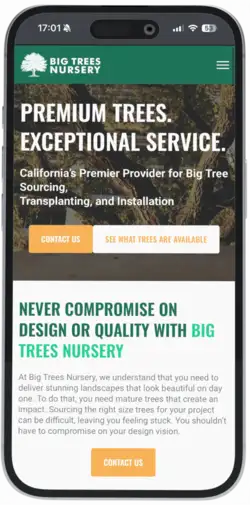 Big Trees Nursery on mobile