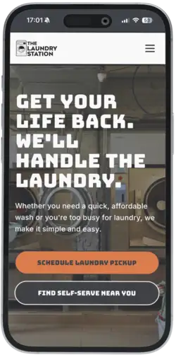 The Laundry Station on mobile