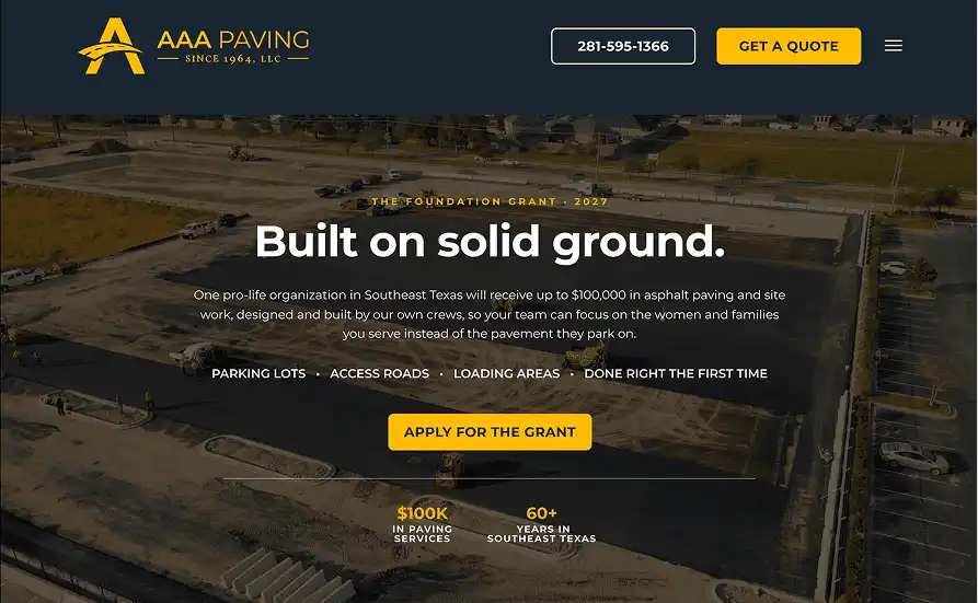 AAA Paving website