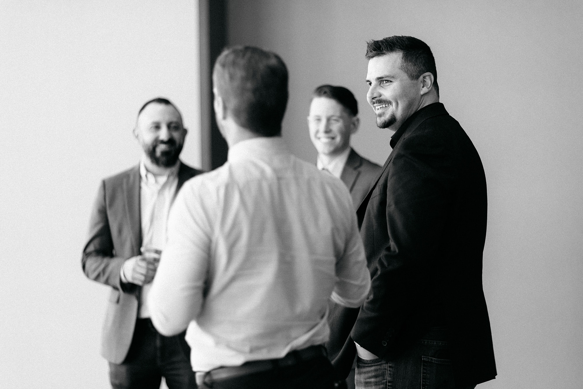 We Changed Our Name 1 Founder at Good Agency Clay Vaughan and Eric Miller having a pleasant conversation with clients.